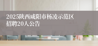 2025陕西咸阳市杨凌示范区招聘20人公告
