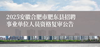 2025安徽合肥市肥东县招聘事业单位人员资格复审公告