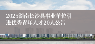 2025湖南长沙县事业单位引进优秀青年人才20人公告