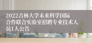 2022吉林大学未来科学国际合作联合实验室招聘专业技术人员1人公告