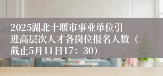 2025湖北十堰市事业单位引进高层次人才各岗位报名人数（截止5月11日17：30）