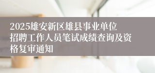 2025雄安新区雄县事业单位招聘工作人员笔试成绩查询及资格复审通知