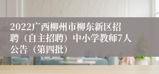 2022广西柳州市柳东新区招聘（自主招聘）中小学教师7人公告（第四批）