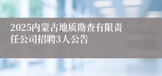 2025内蒙古地质勘查有限责任公司招聘3人公告