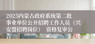 2025内蒙古政府系统第二批事业单位公开招聘工作人员（兴安盟招聘岗位）  资格复审公告