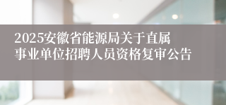 2025安徽省能源局关于直属事业单位招聘人员资格复审公告