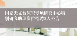 国家天文台深空专项研究中心特别研究助理岗位招聘3人公告