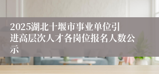 2025湖北十堰市事业单位引进高层次人才各岗位报名人数公示