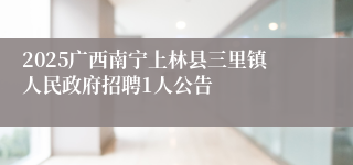 2025广西南宁上林县三里镇人民政府招聘1人公告