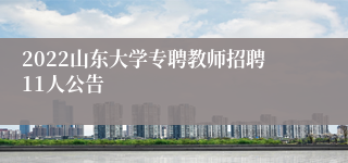 2022山东大学专聘教师招聘11人公告