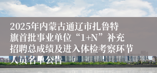 2025年内蒙古通辽市扎鲁特旗首批事业单位“1+N”补充招聘总成绩及进入体检考察环节人员名单公告