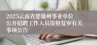 2025云南省楚雄州事业单位公开招聘工作人员资格复审有关事项公告