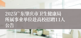 2025广东肇庆市卫生健康局所属事业单位赴高校招聘11人公告