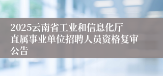 2025云南省工业和信息化厅直属事业单位招聘人员资格复审公告