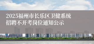 2025福州市长乐区卫健系统招聘不开考岗位通知公示