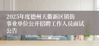 2025年度德州天衢新区镇街事业单位公开招聘工作人员面试公告