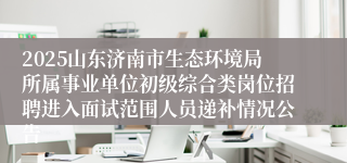2025山东济南市生态环境局所属事业单位初级综合类岗位招聘进入面试范围人员递补情况公告