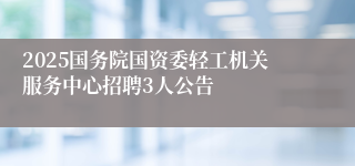 2025国务院国资委轻工机关服务中心招聘3人公告