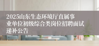 2025山东生态环境厅直属事业单位初级综合类岗位招聘面试递补公告