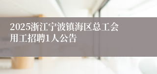 2025浙江宁波镇海区总工会用工招聘1人公告
