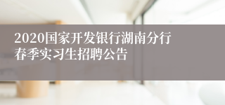 2020国家开发银行湖南分行春季实习生招聘公告