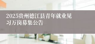 2025贵州德江县青年就业见习万岗募集公告
