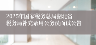 2025年国家税务总局湖北省税务局补充录用公务员面试公告