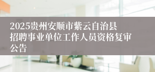2025贵州安顺市紫云自治县招聘事业单位工作人员资格复审公告                                            2025-05-16