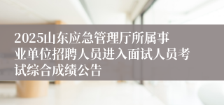 2025山东应急管理厅所属事业单位招聘人员进入面试人员考试综合成绩公告