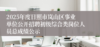 2025年度日照市岚山区事业单位公开招聘初级综合类岗位人员总成绩公示