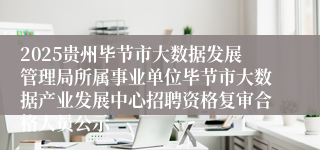 2025贵州毕节市大数据发展管理局所属事业单位毕节市大数据产业发展中心招聘资格复审合格人员公示