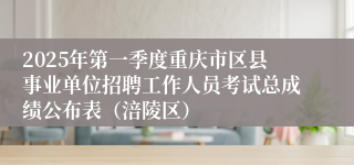 2025年第一季度重庆市区县事业单位招聘工作人员考试总成绩公布表（涪陵区）
