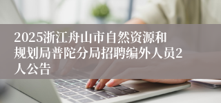 2025浙江舟山市自然资源和规划局普陀分局招聘编外人员2人公告