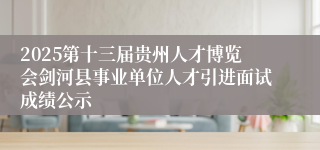 2025第十三届贵州人才博览会剑河县事业单位人才引进面试成绩公示