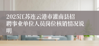 2025江苏连云港市灌南县招聘事业单位人员岗位核销情况说明
