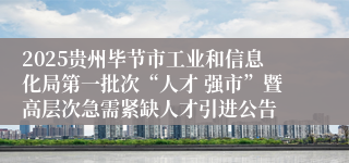 2025贵州毕节市工业和信息化局第一批次“人才 强市”暨高层次急需紧缺人才引进公告