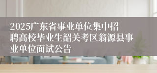 2025广东省事业单位集中招聘高校毕业生韶关考区翁源县事业单位面试公告