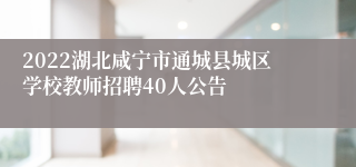 2022湖北咸宁市通城县城区学校教师招聘40人公告