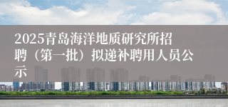 2025青岛海洋地质研究所招聘（第一批）拟递补聘用人员公示