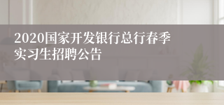 2020国家开发银行总行春季实习生招聘公告