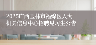 2025广西玉林市福绵区人大机关信息中心招聘见习生公告