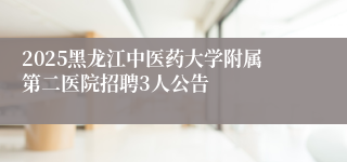 2025黑龙江中医药大学附属第二医院招聘3人公告