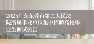 2025广东东莞市第二人民法院所属事业单位集中招聘高校毕业生面试公告
