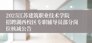 2025江苏建筑职业技术学院招聘湖西校区专职辅导员部分岗位核减公告