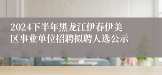 2024下半年黑龙江伊春伊美区事业单位招聘拟聘人选公示