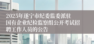2025年遂宁市纪委监委派驻国有企业纪检监察组公开考试招聘工作人员的公告