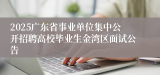 2025广东省事业单位集中公开招聘高校毕业生金湾区面试公告