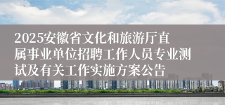 2025安徽省文化和旅游厅直属事业单位招聘工作人员专业测试及有关工作实施方案公告