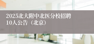 2025北大附中北医分校招聘10人公告（北京）