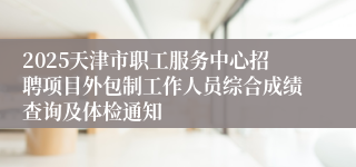 2025天津市职工服务中心招聘项目外包制工作人员综合成绩查询及体检通知